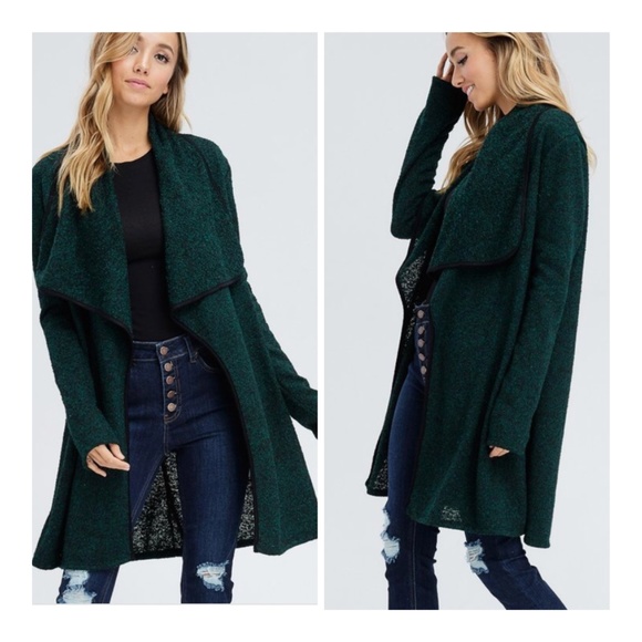 Green Open Front Cardigan - Picture 3 of 3